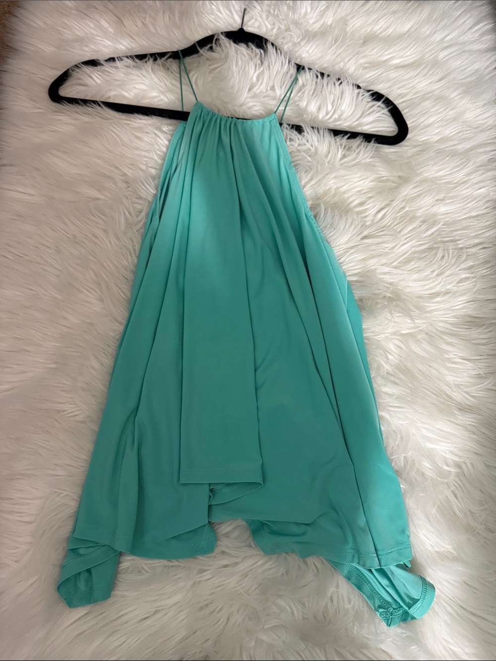 Express Women's Halter Neck Trapeze top in Aqua